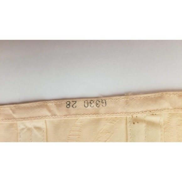 Vtg 50s 60s Corset Peach Cotton Brocade Boning Boned Stretch Panels M See Msmts - Picture 6 of 10